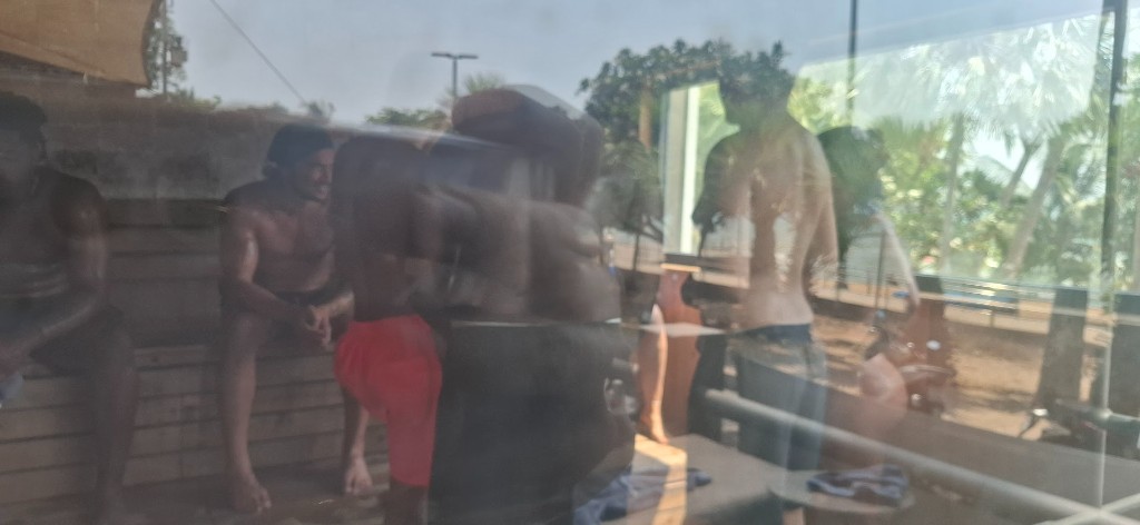 Quiet moment in a spa sauna